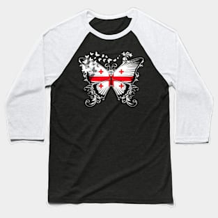 Georgia Flag Butterfly Baseball T-Shirt